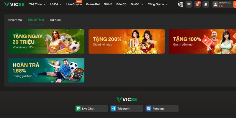 Top 15 Nhà Cái Tặng Tiền Miễn Phí 2025 Nhận Thưởng Ngay 2 VIC88 tặng thưởng slot cực khủng đến 250 phần trăm